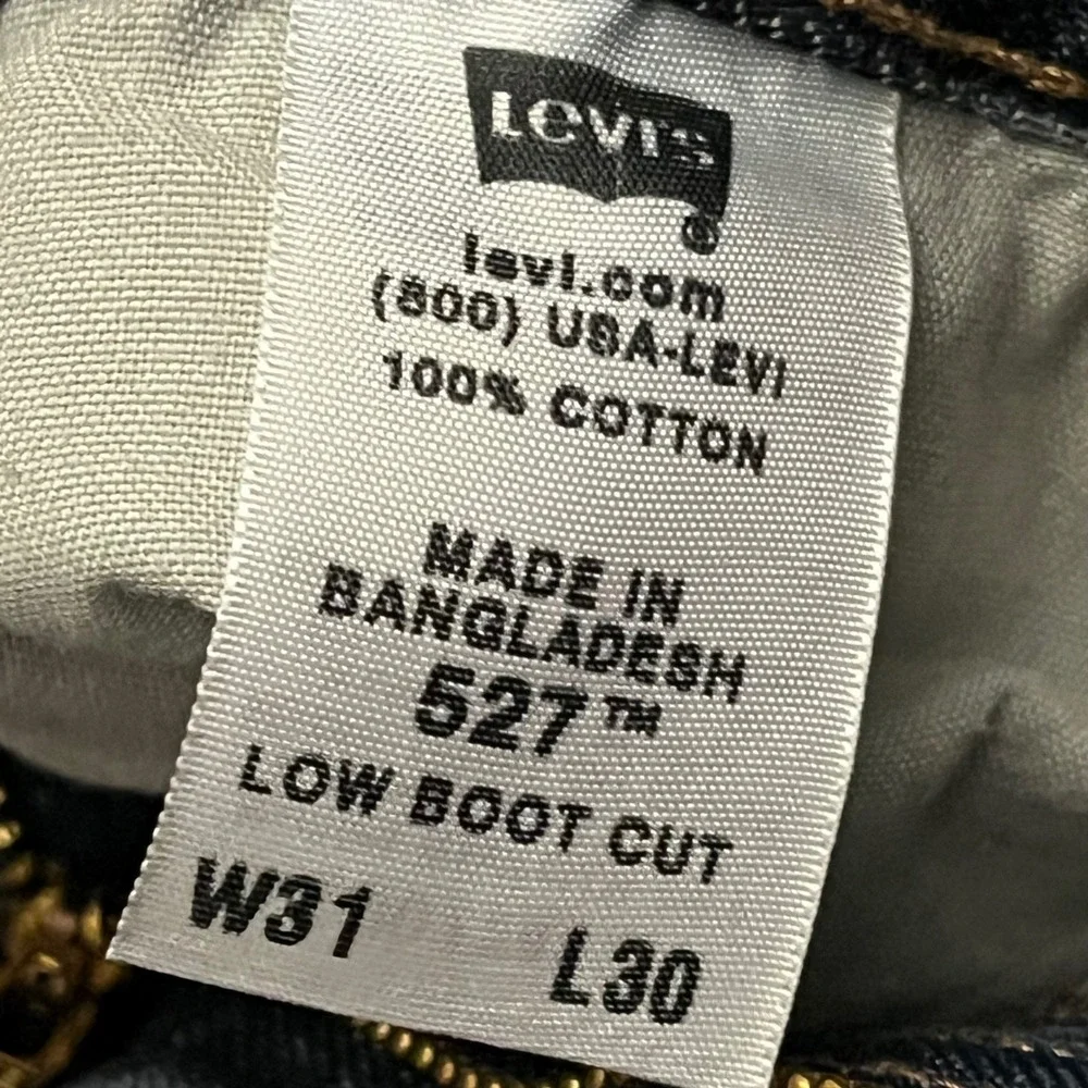 VTG Levi's 527 Low Boot Cut Jeans Mens 31x30 Y2K Dark Wash Mint 30x29